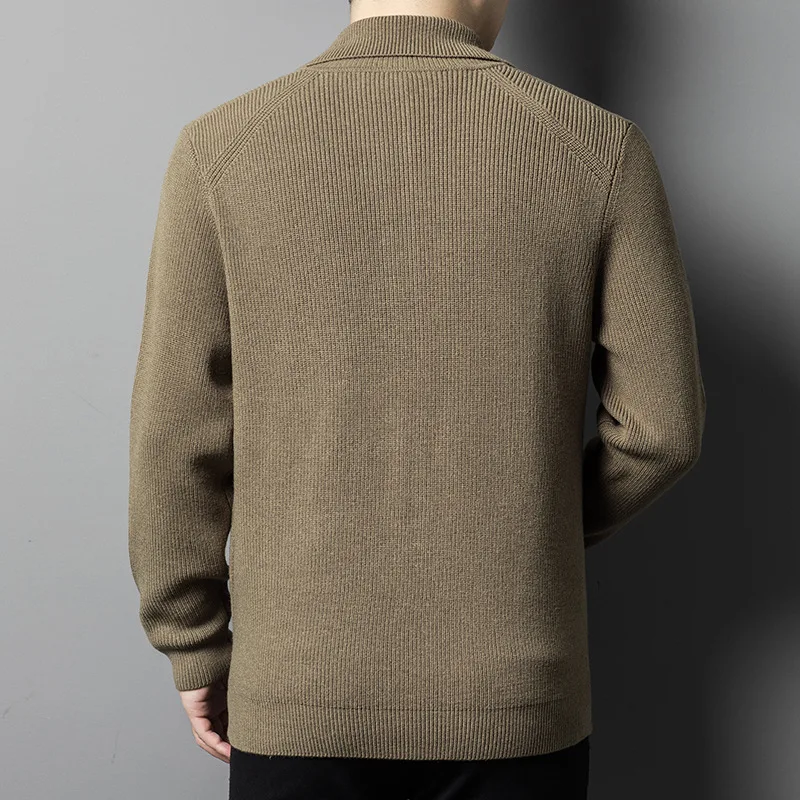 Autumn Winter Sweater Men's Jacket Zipper Collar Thickened Cardigan Men's Top