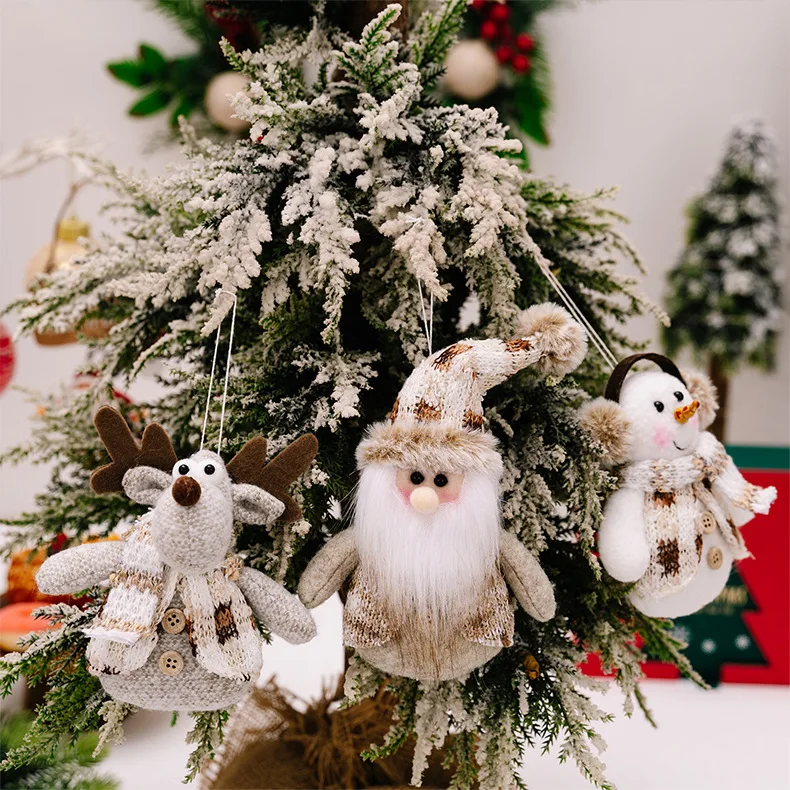 Weihnachts puppen Plüsch Santa Claus Schneemann Elch Puppe hängen Anhänger Weihnachts baum Dekoration Neujahr Navidad Geschenk