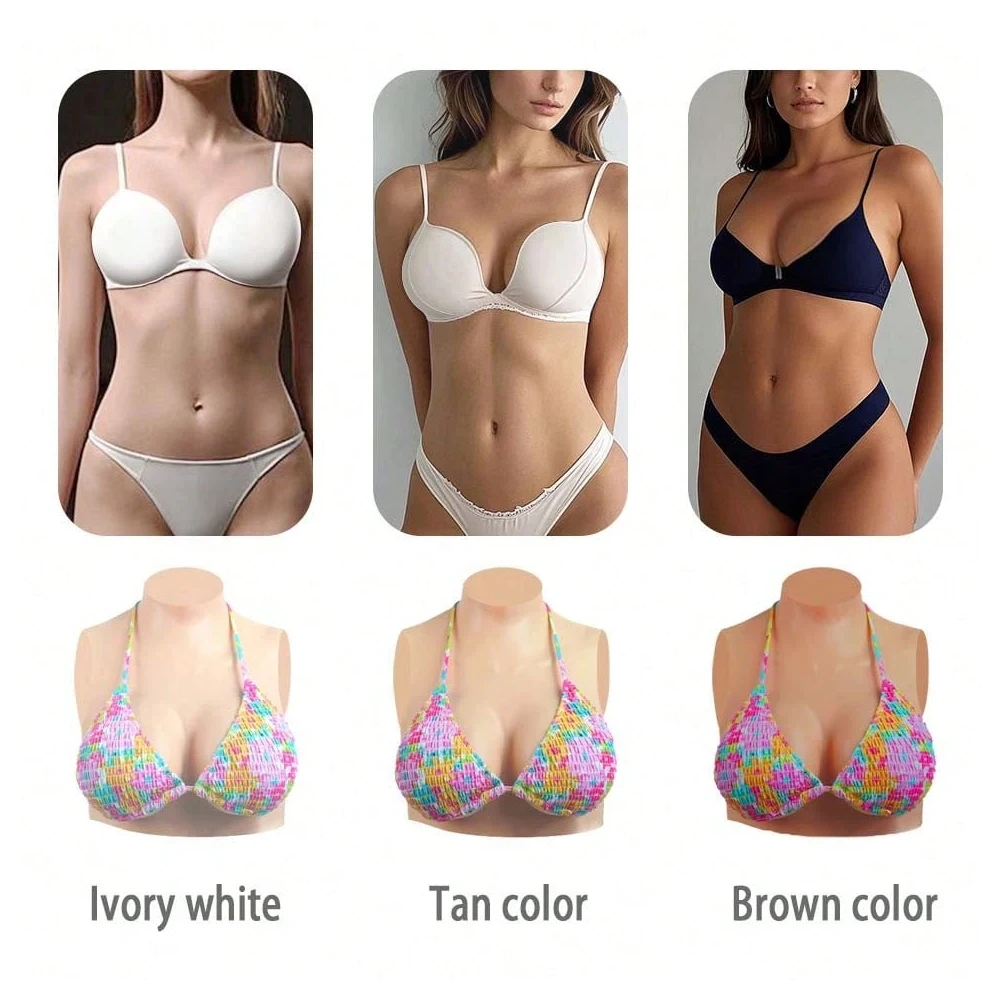 صدر مزيف من السيليكون، مناسب للعب الأدوار وملابس متقاطعة، كبير الحجم لكل من الرجال والنساء