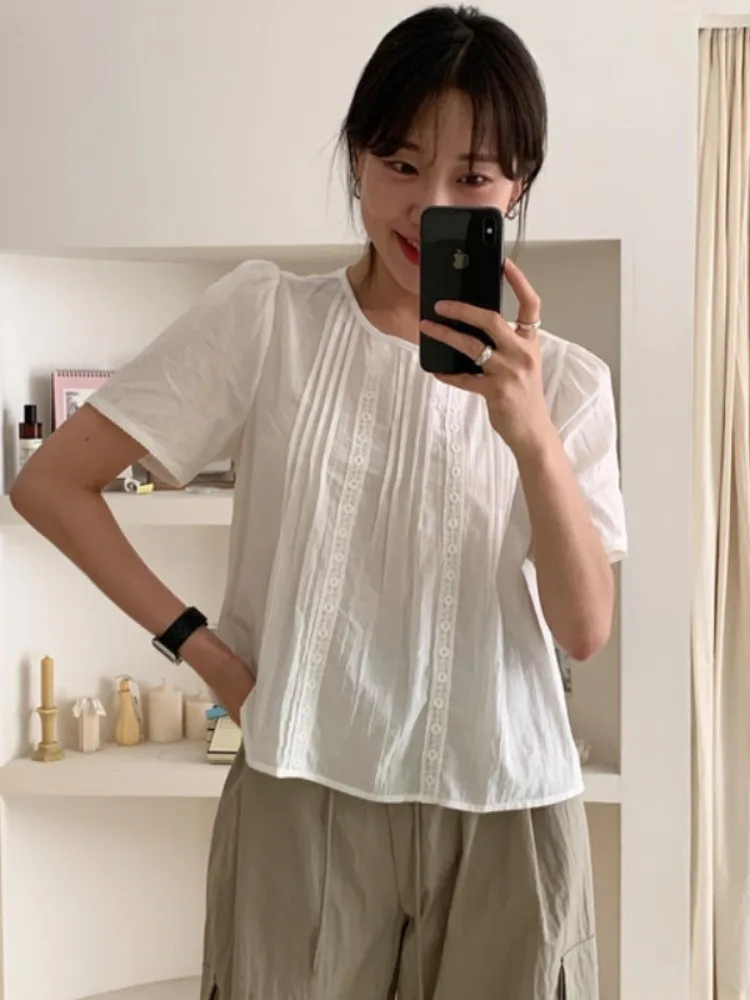 ลูกไม้หวาน ort Sve ตุ๊กตา irt Chic Fre Anti-Aging โรแมนติกจีบ Splicing Forest System Gentle ผู้หญิงเสื้อ