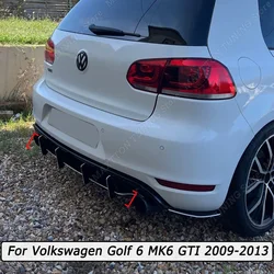 Car Rear Bumper Splitter Diffuser Body Kit Tuning ABS Gloss Black Maxton Style For Volkswagen Golf 6 MK6 GTI 2009-2011 2012 2013