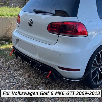 Auto Paraurti Posteriore Splitter Diffusore Body Kit Tuning ABS Gloss Nero Maxton Stile Per Volkswagen Golf 6 MK6 GTI 2009-2011 2012 2013