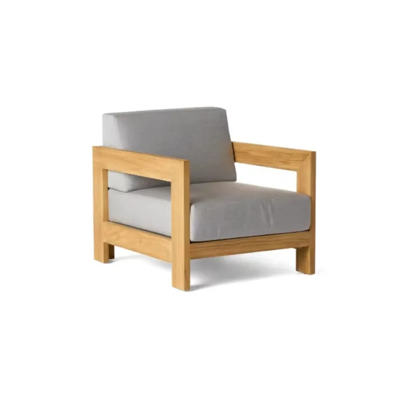 Four Seasons Hotel at The Surf Club Solid Teak Wood Tropical Eco-Friendly Outdoor Single Sofa Thick Waterproof Cushion