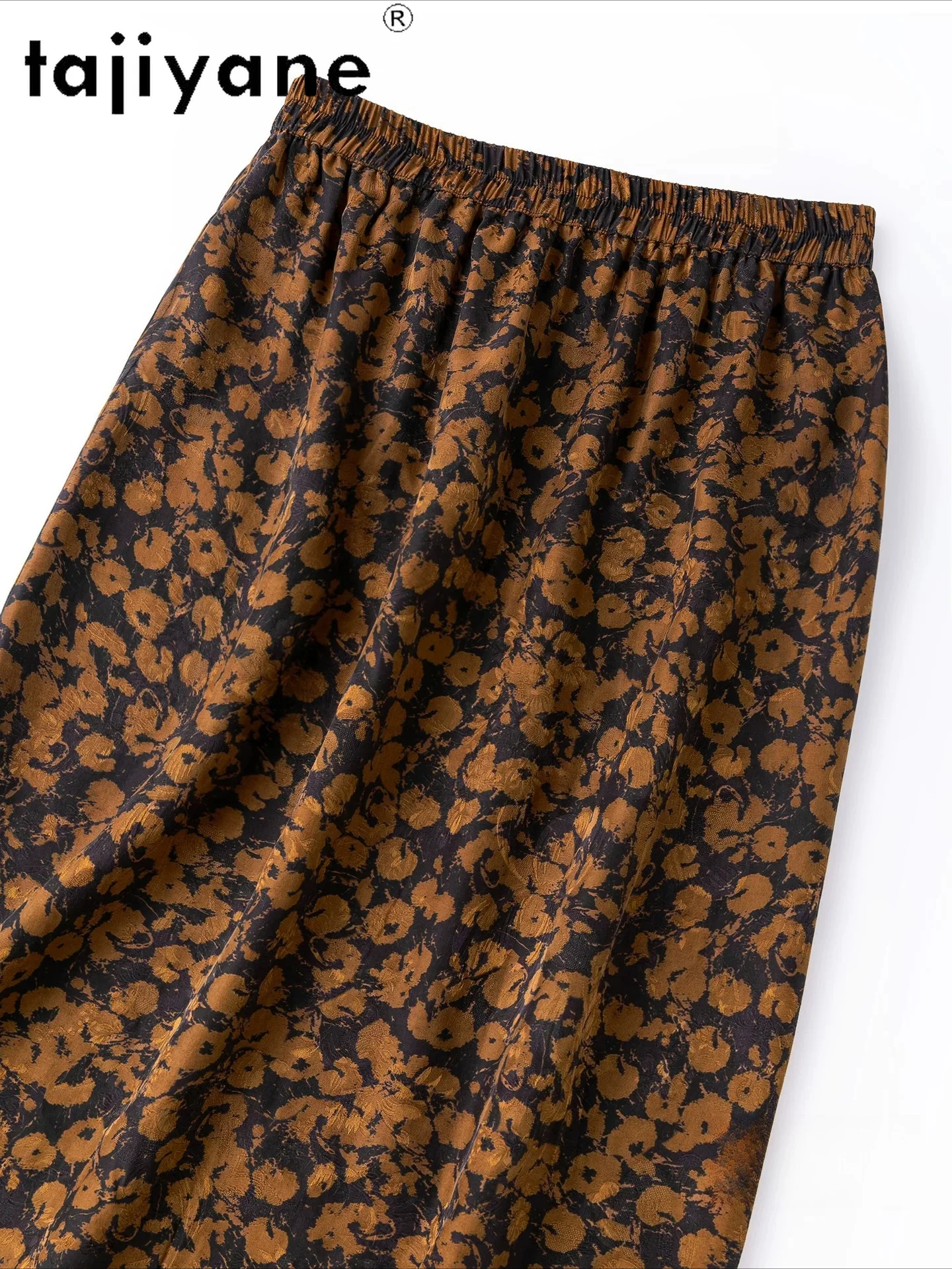 TAJIYANE Real Xiangyun Sha Women's Skirts 100% Mulberry Silk Jacquard Skirts Split Floral Long Skirt Summer Woman Clothing 2026
