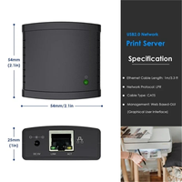 USB 2.0 LRP Print Server Share A LAN Ethernet Networking Printers Power Adapter USB HUB 100Mbps Print Server EU PLUG