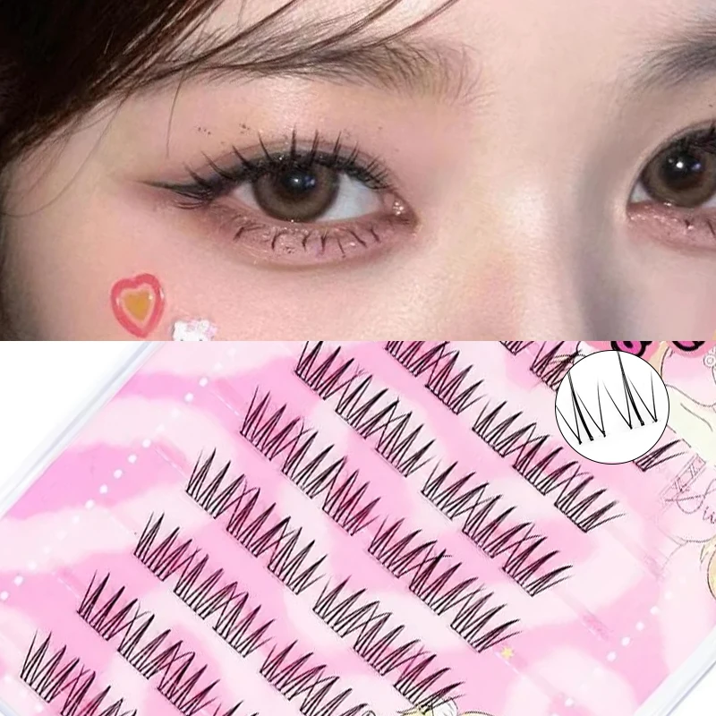 Selbstklebende Wimpern, Cluster-Wimpern, kein Kleber, einzelne Wimpern, weiche Idol-Wimperncluster, wiederverwendbar, selbstklebende Wimpern, Make-up