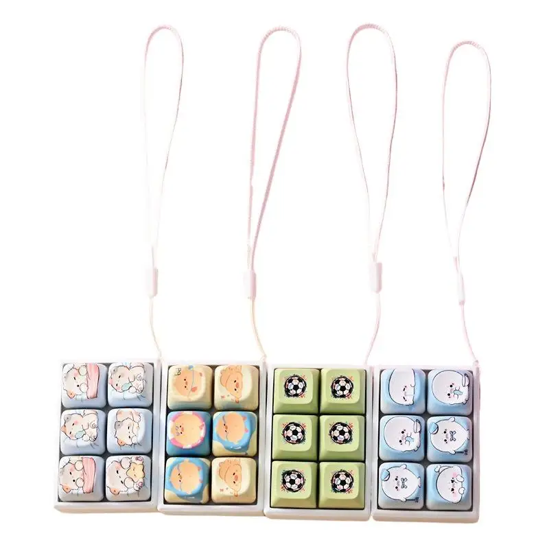 6-Tasten-Fußball-Tastatur, sensorische Klicktasten, Angstlindernder Fidget-Schlüsselanhänger, Entspannende Fidget-Geschenke – Detail 6