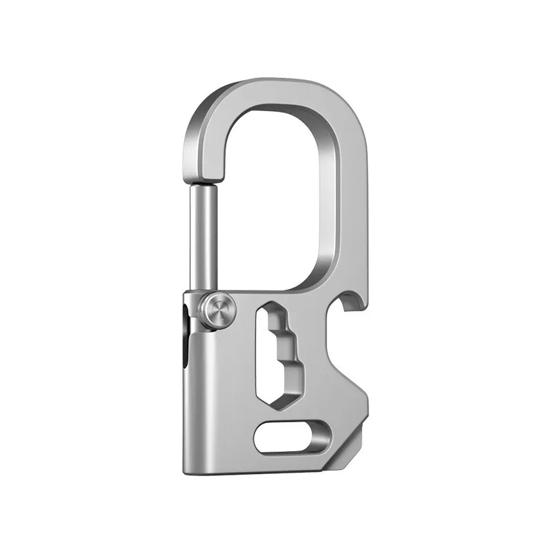 Titanium Alloy Buckle Keychain Bottle Opener Hex Wrench Screwdriver Camping Waist Belt  Key Ring Multifunctional EDC Tools