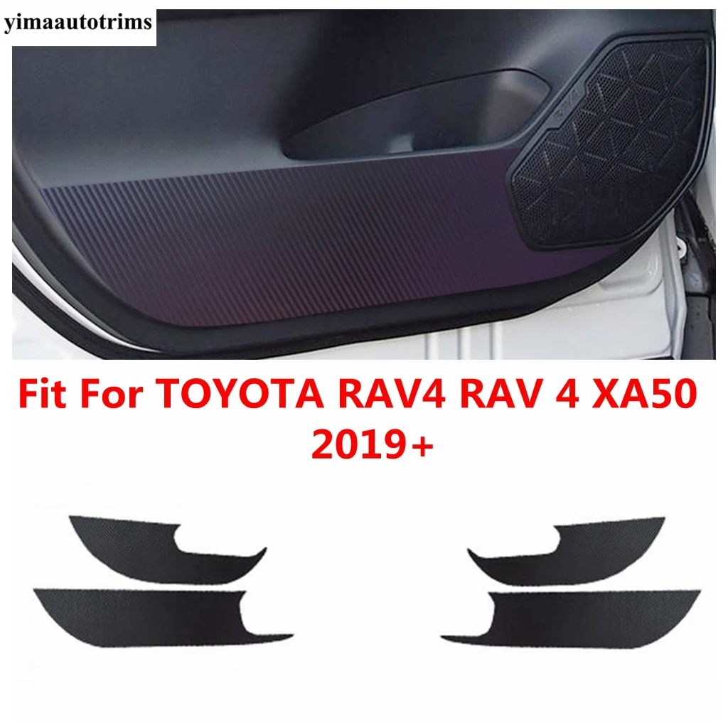 

Door Anti-kick Pad Edge Film Carbon Fiber Look Sticker Protection Interior Accessories For TOYOTA RAV4 RAV 4 XA50 2019 - 2024