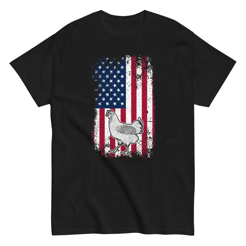 

Patriotic Farmer 4th Of July American Flag With Chicken T Shirt