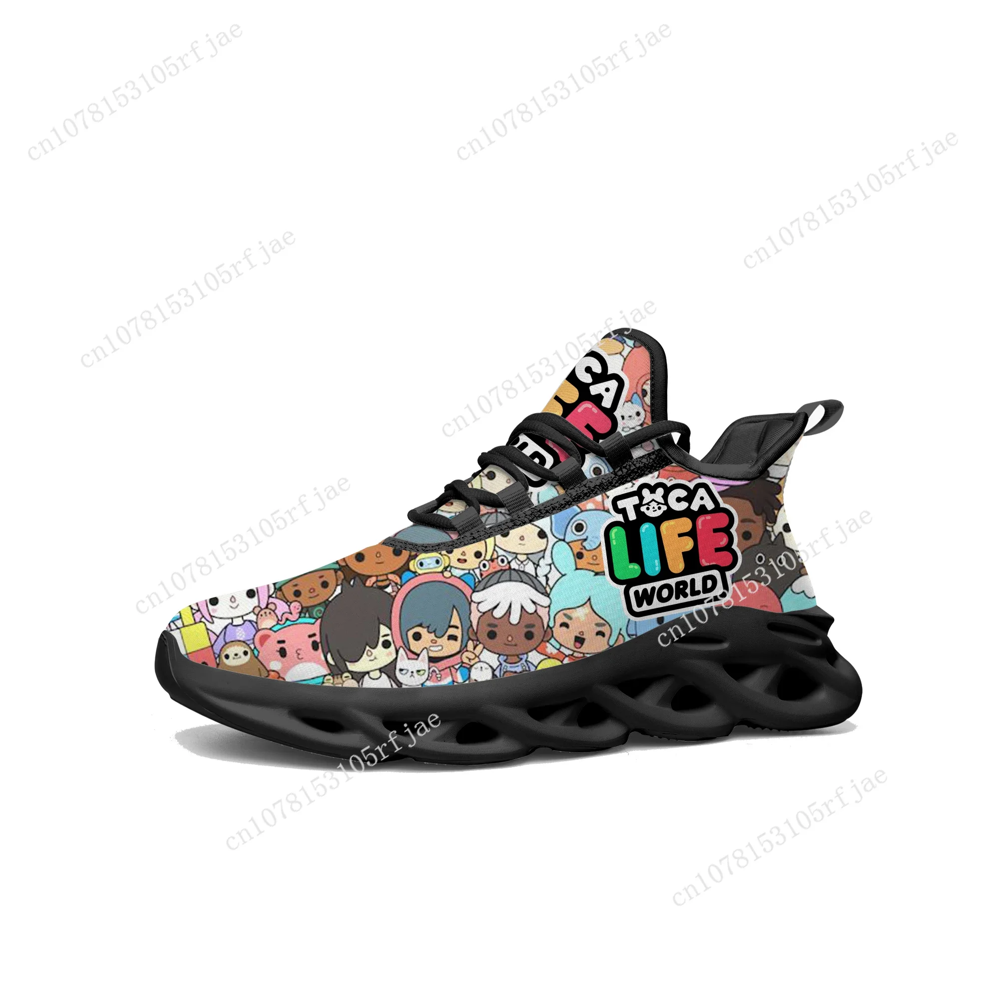 

Toca Life World Flats Sneakers Cartoon Game Mens Womens Teenager Sports Running Shoes High Quality Tailor Made Lace Up Shoes