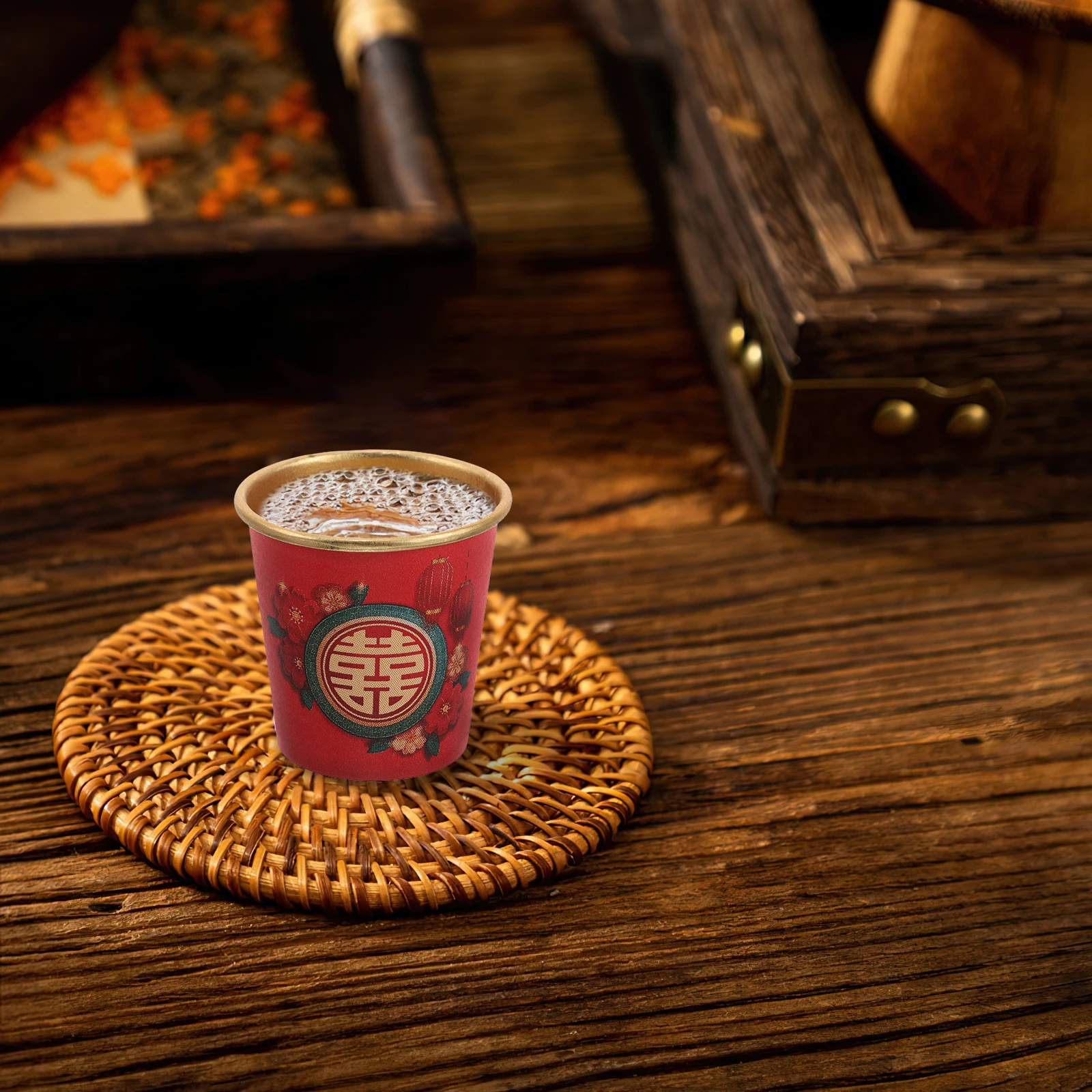 

50 Pcs Red Paper Cups Disposable Mini Drinking Glasses for Wedding Party Decorations Celebrations