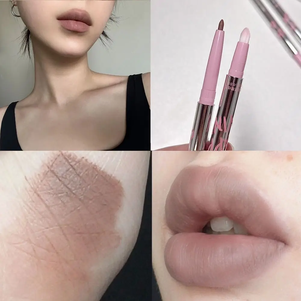 Makeup Tool Long Lasting Matte Lip Liner Non-stick Cup Sweatproof Lipstick Pen Smooth Soft Pink Lip Tint Women