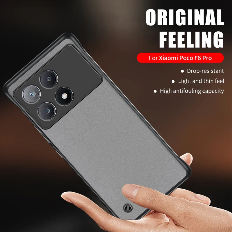 Transparent Borderless Anti-Drop Ultra-Thin PC Hard Back Cover For Xiaomi PocoF6 Poco F6 Pro 5G Poko Little F 6 6Pro F6Pro Case