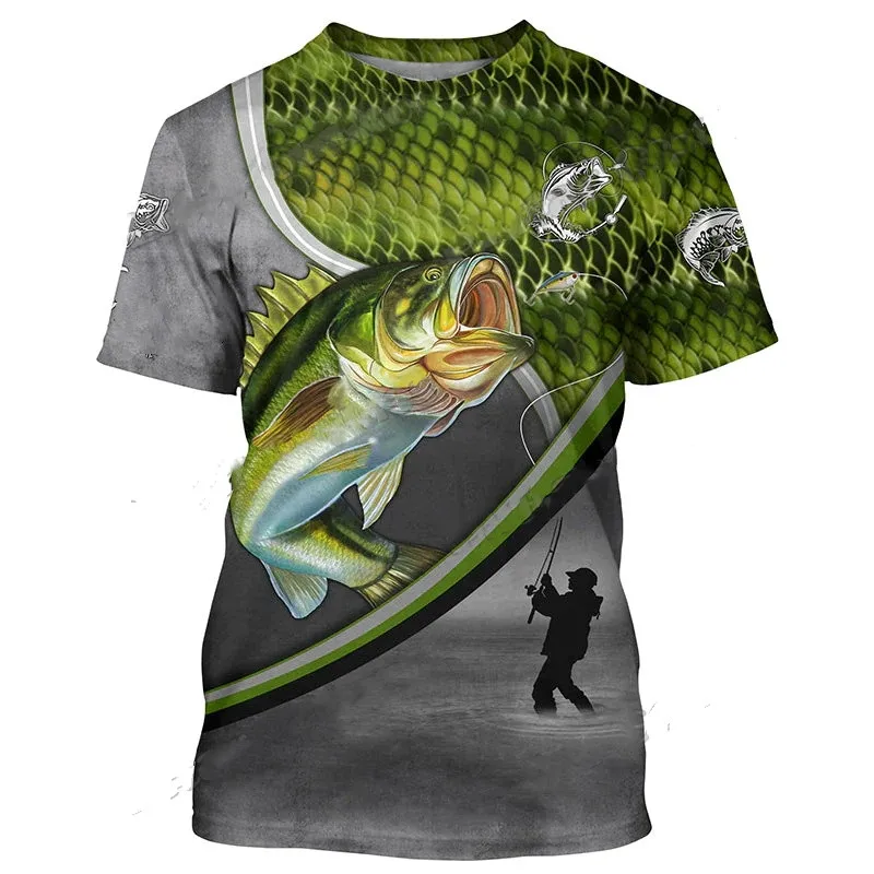 Summer New Fishing Custom Name 3D Printing Men's Fashion T-shirt Summer Unisex Casual Short Sleeve T-shirt