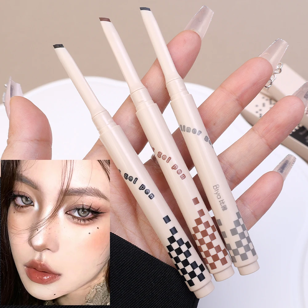 Smooth Oblique Eyeliner Pencil Matte Waterproof Not Blooming Lying Silkworm Eyeliner Brown Quick Drying Eye Liner Gel Pen Makeup