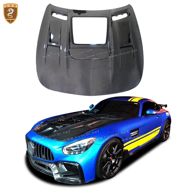 Carbon Fiber For Mercedes-Benz AMG-GT Car Front Hood Cover Glass Front Engine cover Trim Molding Accessories