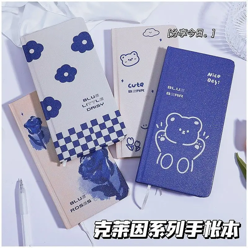 Little Bearweeks Ledger INS Flowers Simple Squares Inner Page Student Ledger Notes Diary Notebook