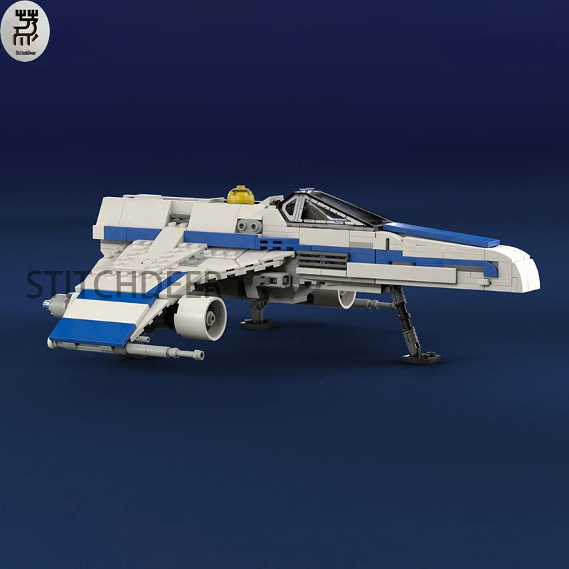 Bloques de construcción MOC para niños, juguete de ladrillos para armar nave espacial de la República e-wing Fighter, ideal para regalo de Navidad,