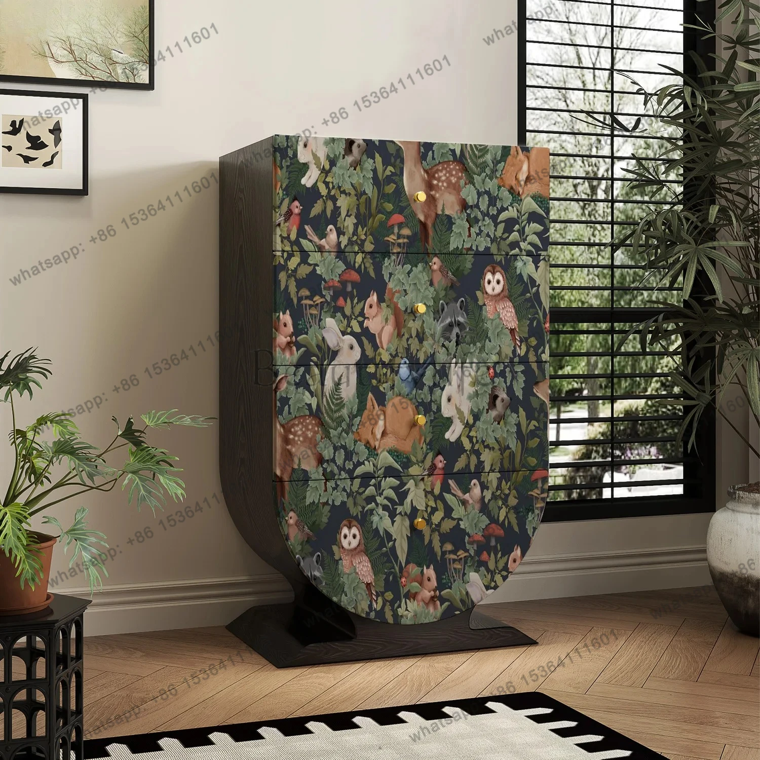 

Шкаф из цельного дерева с четырьмя ящиками, домашняя кровать и завтрак, спальня, гостиная, настенный ящик для хранения вещей, шкаф