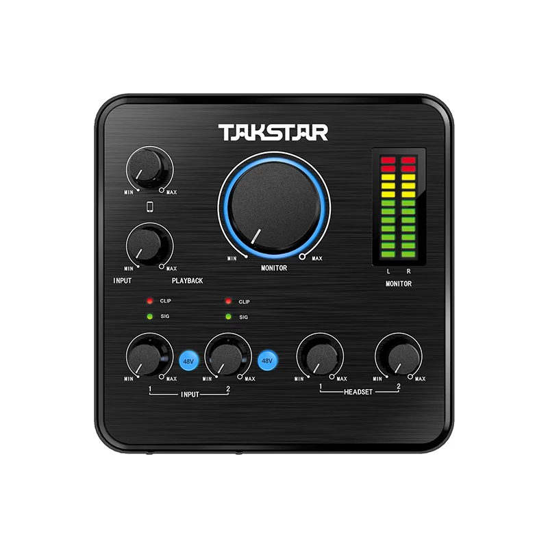 Takstar MX630 mixers de placa de som de áudio profissional ao vivo controlador de dj estúdio xlr interface de gravação de placa de som