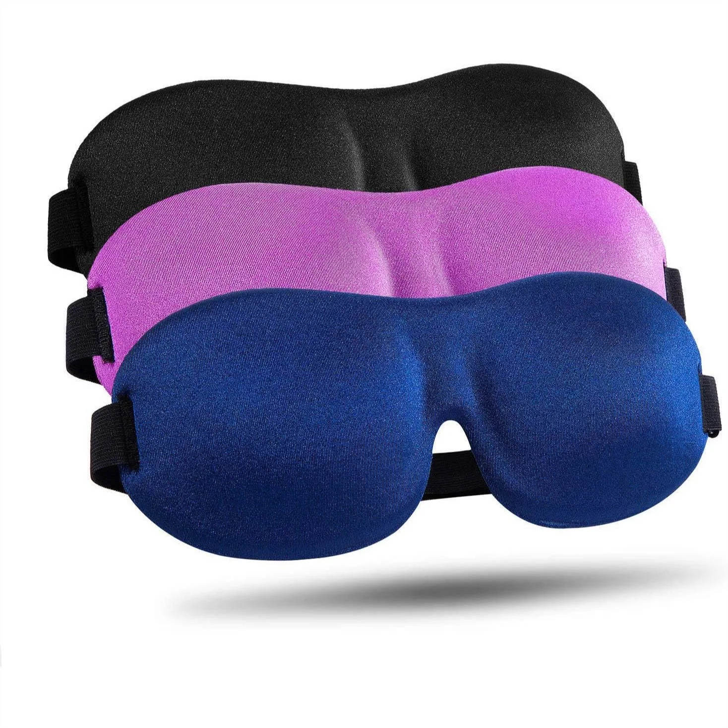

Blackout 3D Sleep Mask for Side Sleeper 3 Pack, Night Blindfold for Men Women with Adjustable Buckle