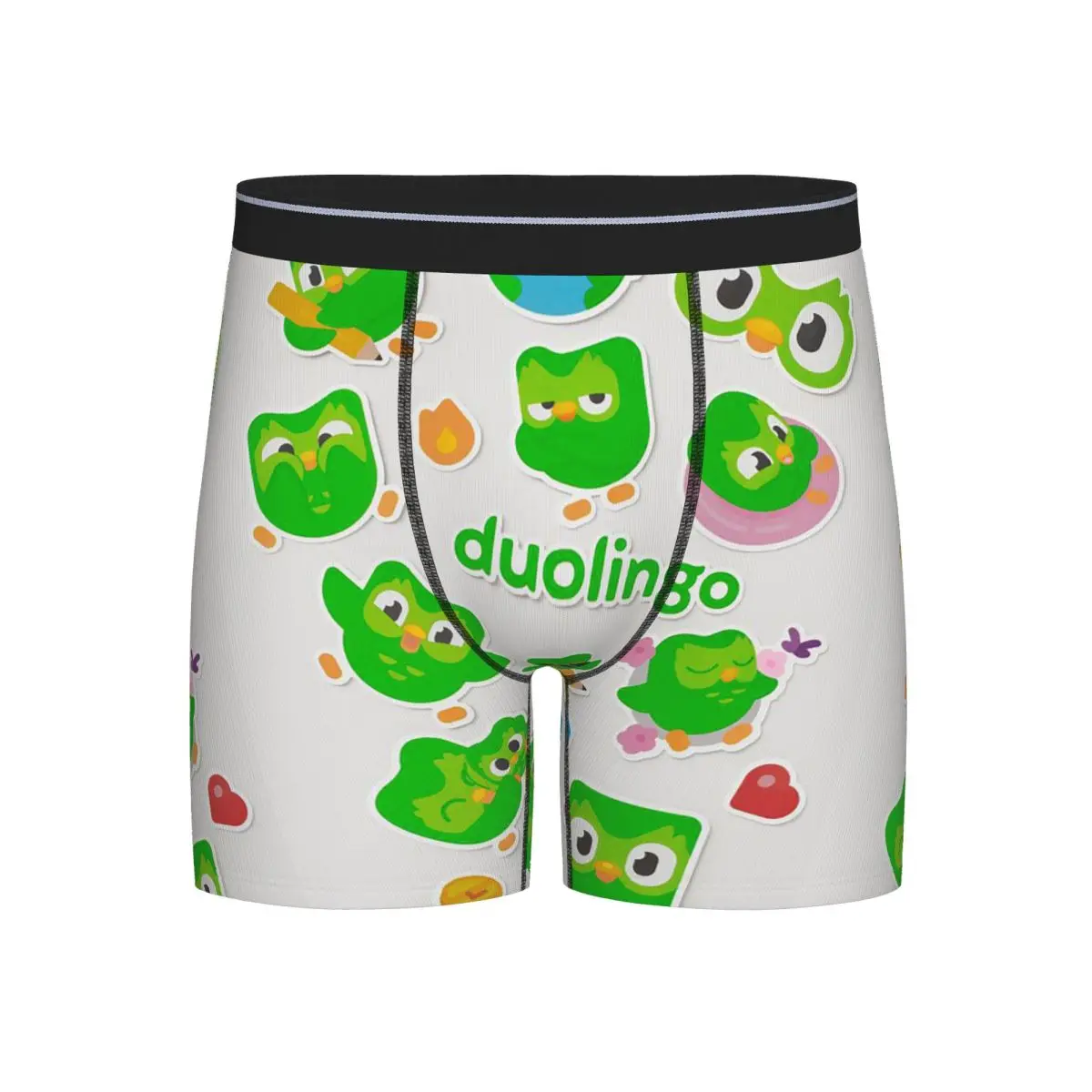 

Long Boxer Underpants Shorts Duolingo Owl Duo (3) Panties Men's Comfortable Underwear for Homme Man Boyfriend Gift