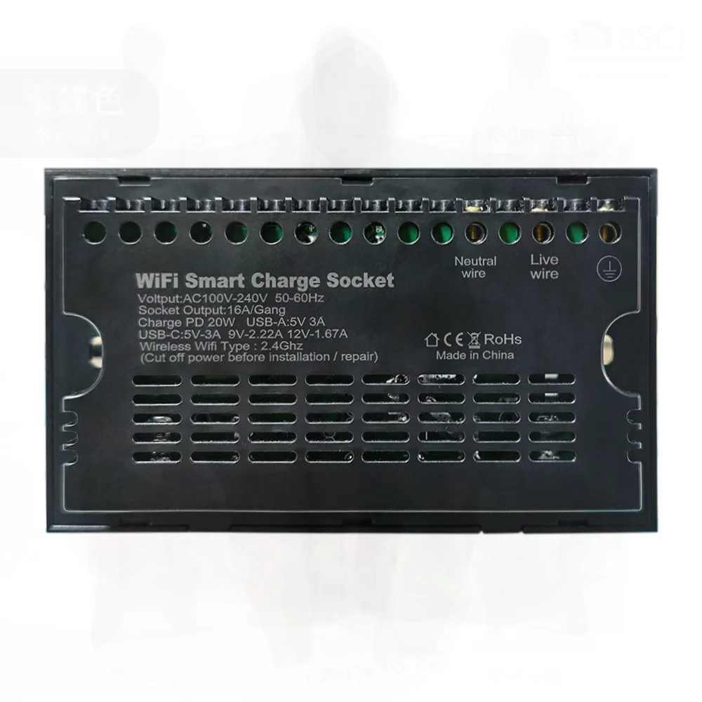 Graffiti Smart Switch Tipo 147 Presa WiFi Telecomando universale Ricarica rapida Zigbee/USB Multi-paese Compatibile per Smart