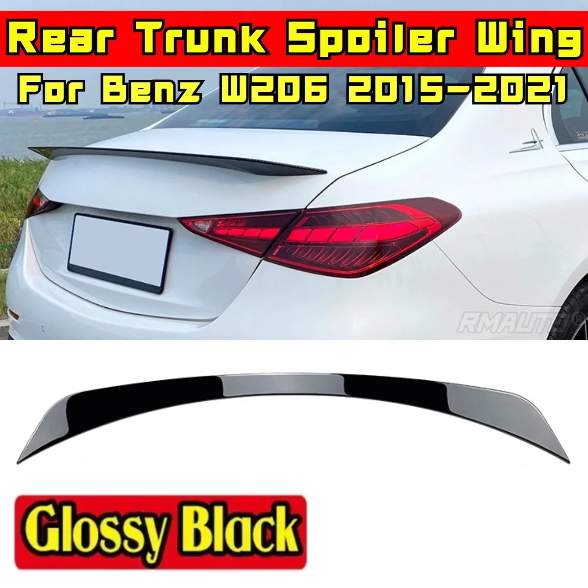 

For Benz C Class W206 C200 C260 C300 C63 AMG Sedan 4 Doors 2022-2024 Rear Wing Body Kit Car Rear Trunk Spoiler Car Accessories