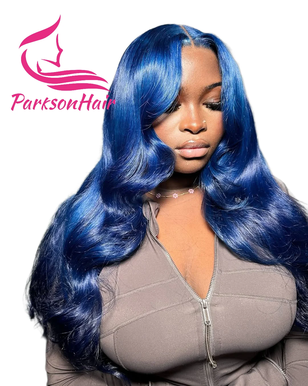 200% 밀도 다크 블루 13x4 투명 레이스 프론트 인모 가발 프리플러킹 생머리 웨이브 미드나잇 블루 레이스 프론탈 가발