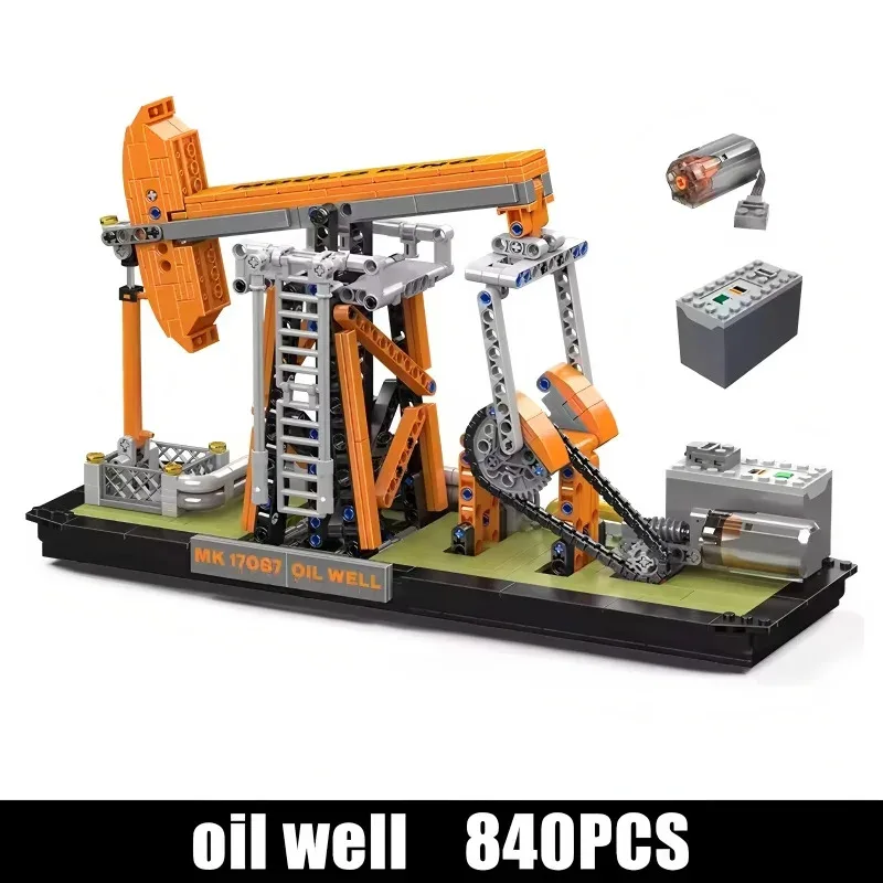 Mould King 17087 Giocattoli per auto tecniche Il pozzo di olio motorizzato Assemblaggio di blocchi Enginerring Truck Mattoni Regali di Natale per bambini