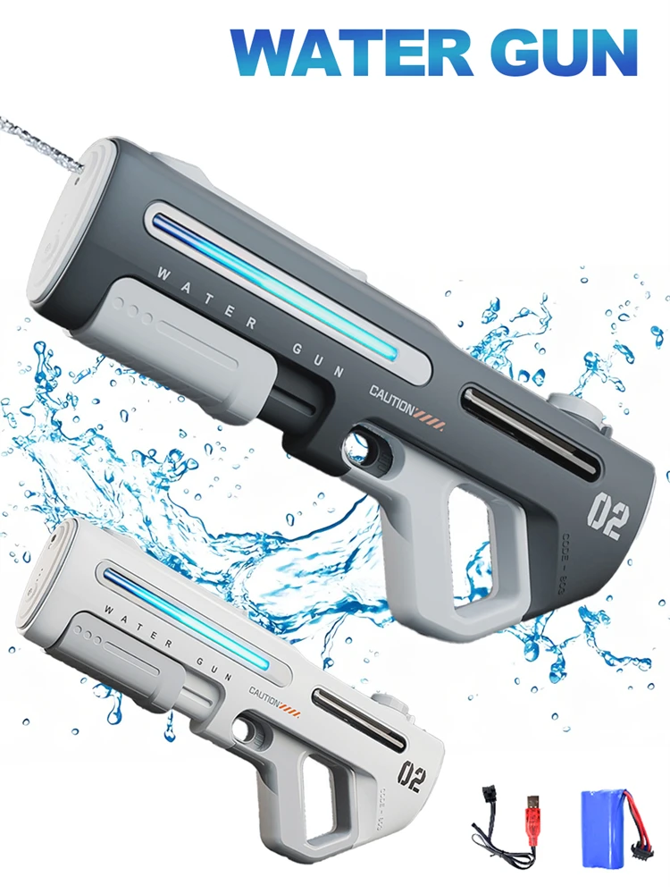 

Детский электрический водяной пистолет, импульсные водяные пистолеты высокого давления, автоматический распылитель воды, игрушка для бассейна большой емкости для мальчиков, летние подарки