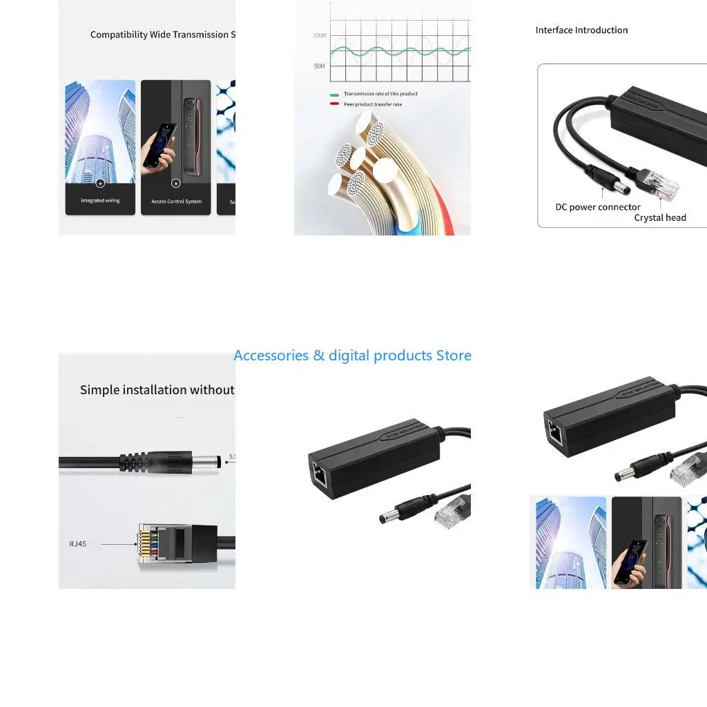 77JD 48V To 12V DC5521 POE Splitter With Overcurrent ProtectionS For Cameras