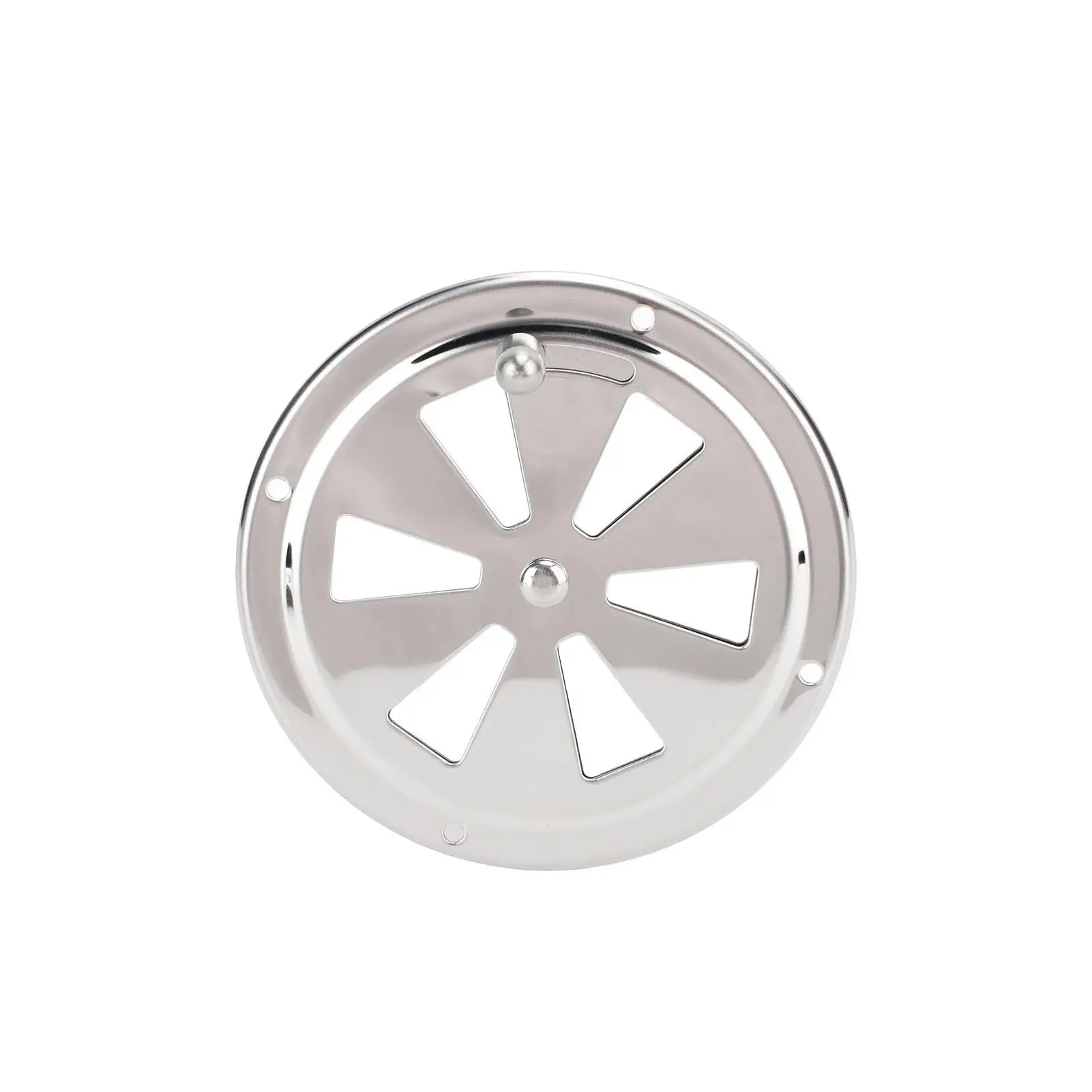 

Marine Grade Stainless Steel Round Louver Vent Cover with Knob - Polished Cabin Ventilation Plate for RVs