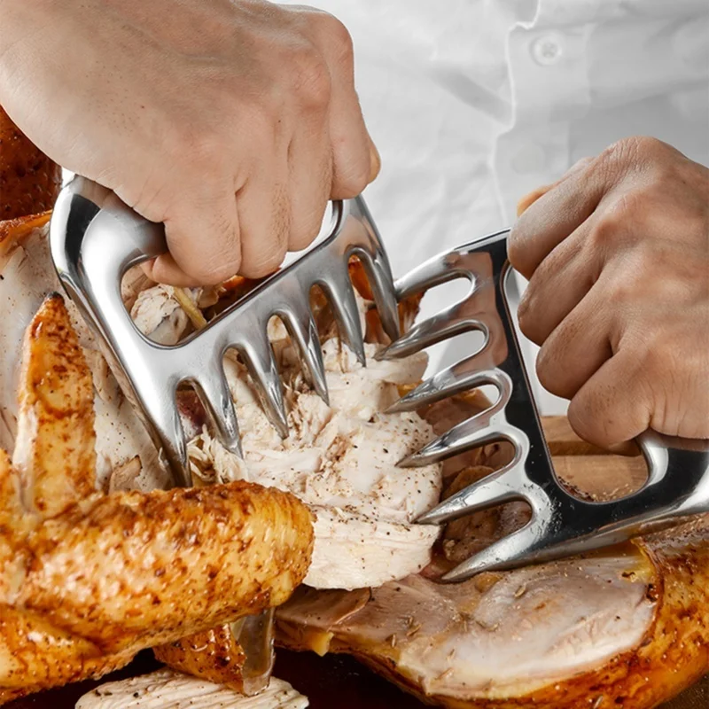 Stainless Steel Meat Divider Bear Claw Shaped Turkey Cutter Splitter BBQ Grilling Tools