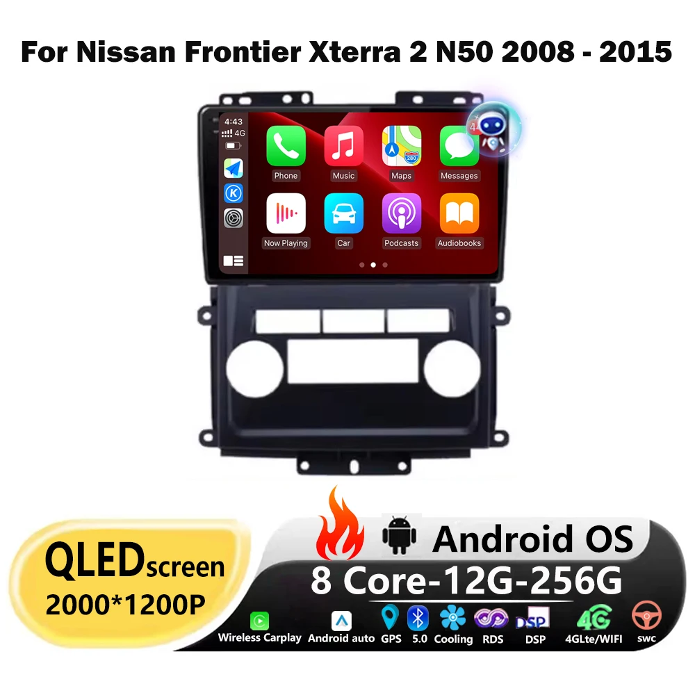 Android Auto For Nissan Frontier Xterra 2 N50 2008 - 2015 Car Radio Multimedia Player Stereo Head Unit Wireless Carplay BT DSP