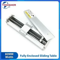 80mm Width Fully Enclosed Module Aluminum Sliding Table Linear Rail Guide Stage CNC Dust Cover Linear Module SFU1605 SFU1610