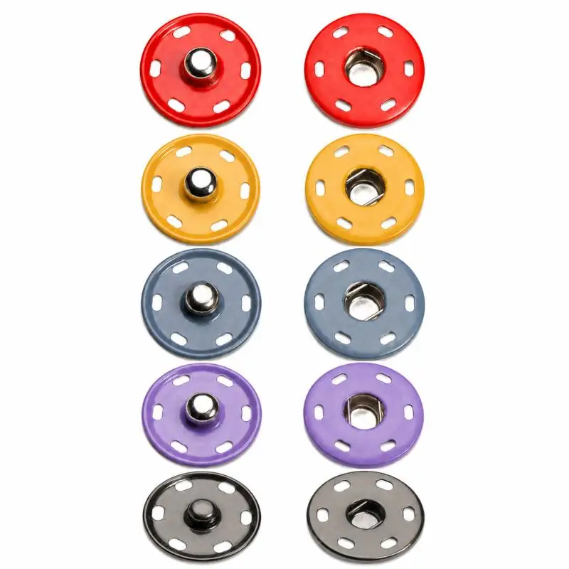 10-21mm Unsichtbare Bunte Druckknöpfe aus Metall 10/20/30 Sets Druckknöpfe für DIY-Kleidung Verschlüsse – Detail 3