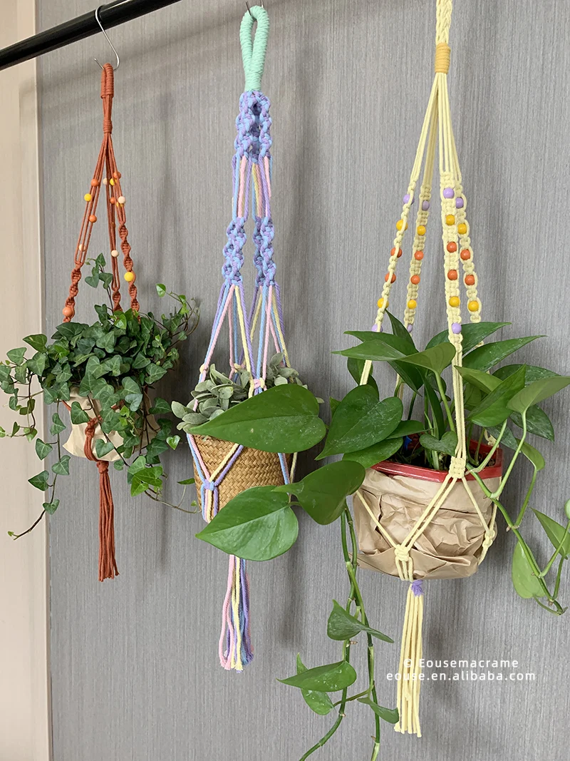 

Plant Hanger Indoor Outdoor Hanging Planter Basket Cotton Rope Plant Hanger Macrame