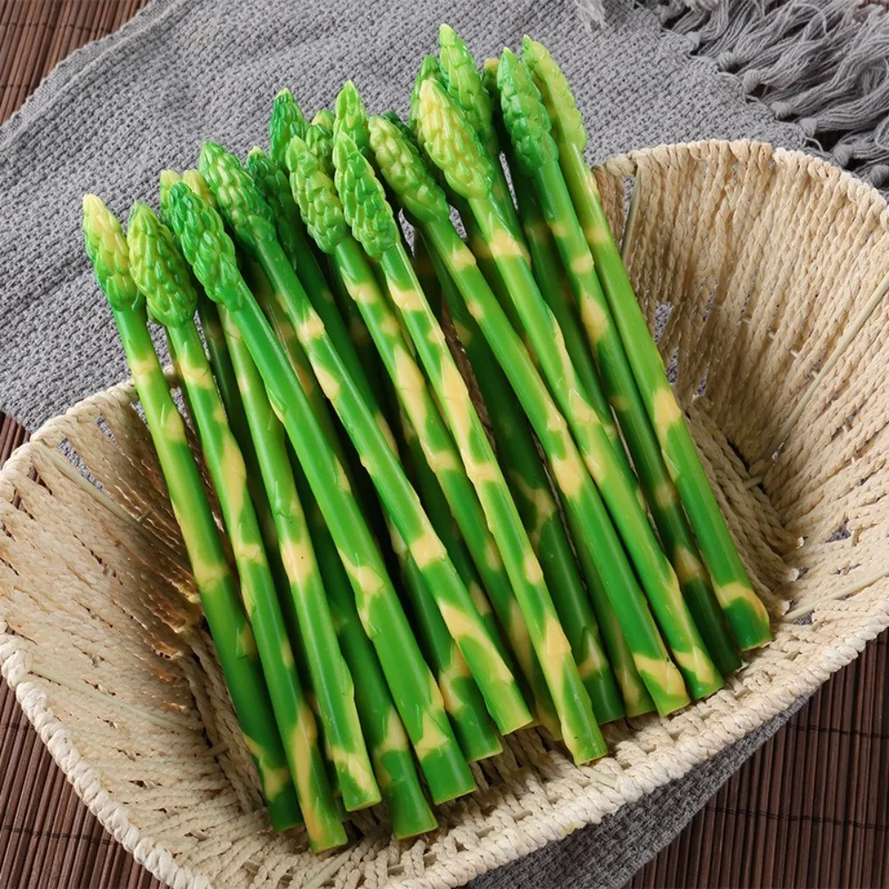 

10PCS Cabinet Ornament Green Asparagus Model Lifelike Plastic Simulated Vegetables Artificial No Watering Fake Vegetables Party