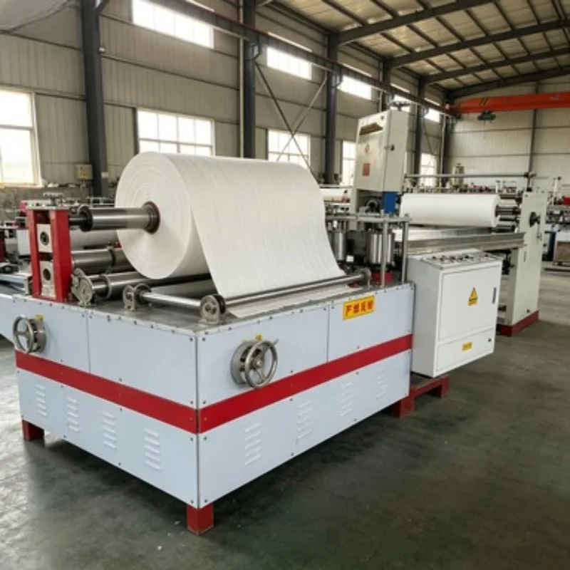 Semi Automatic Toilet Paper Roll Machine with Core Feeder for Small Factory