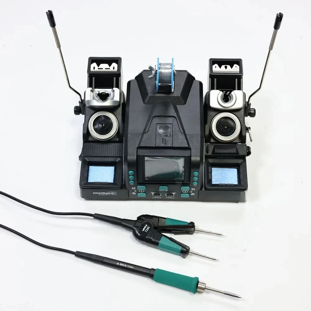 982 D-III Professional Dual Handle Soldering Station with Auto Calibration Sleep Mode for SMD Rework