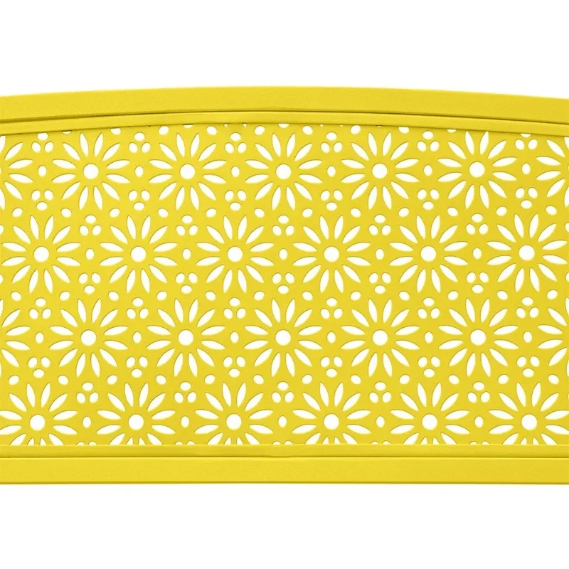 Panca da esterno in metallo per 2 persone - Giallo