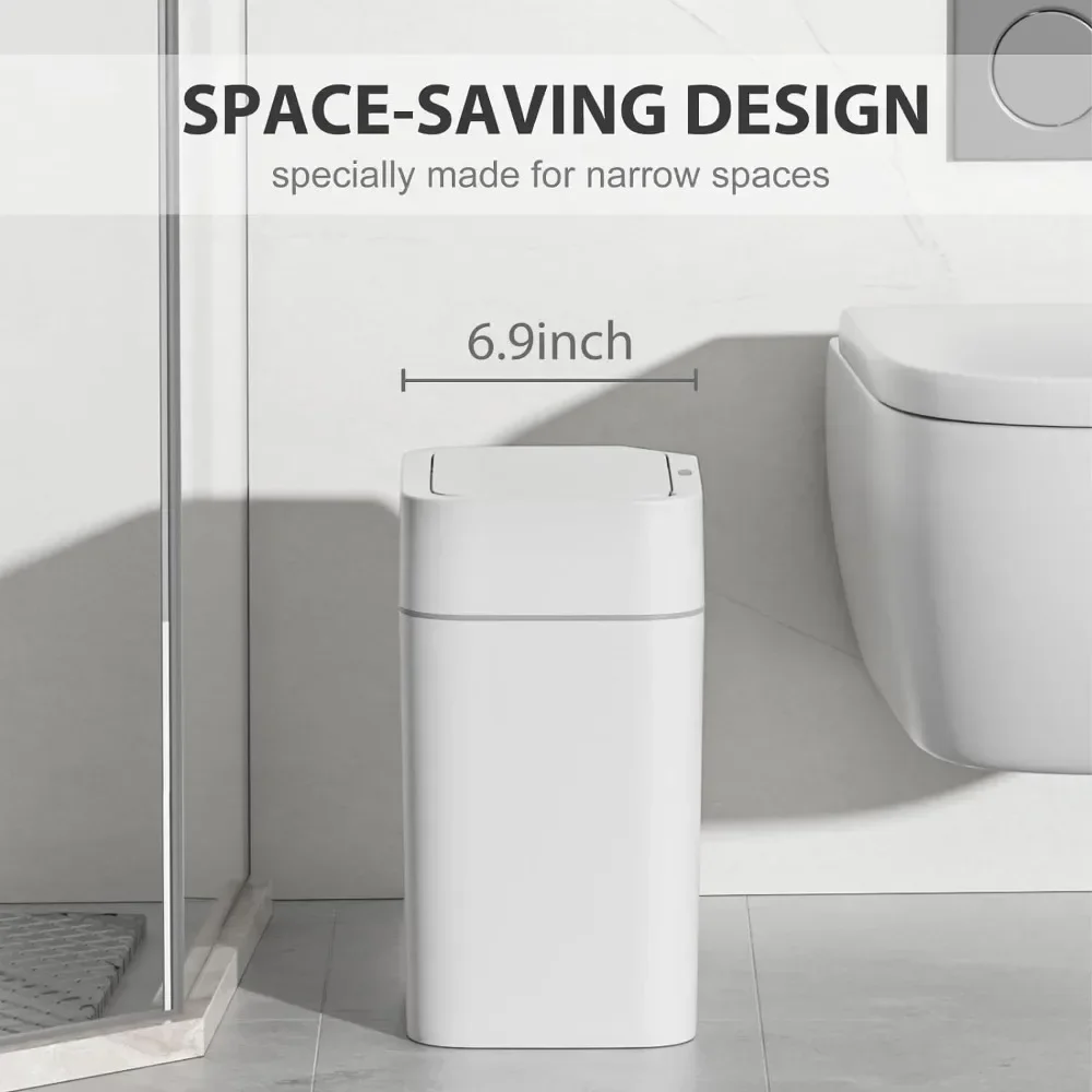 l Motion Sensor Trash Can with Lid 3.5 Gallon Automatic Small Slim Garbage Can Waterproof Smart Trash Bin for Bathroom, Kitchen