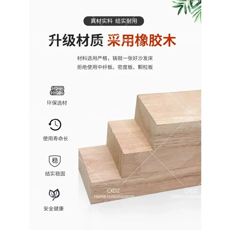 Solid Wood Sofa Bed Dual Purpose Small Apartment Living Room Pull Out Telescopic Foldable Single Sitting Sleeping Bed
