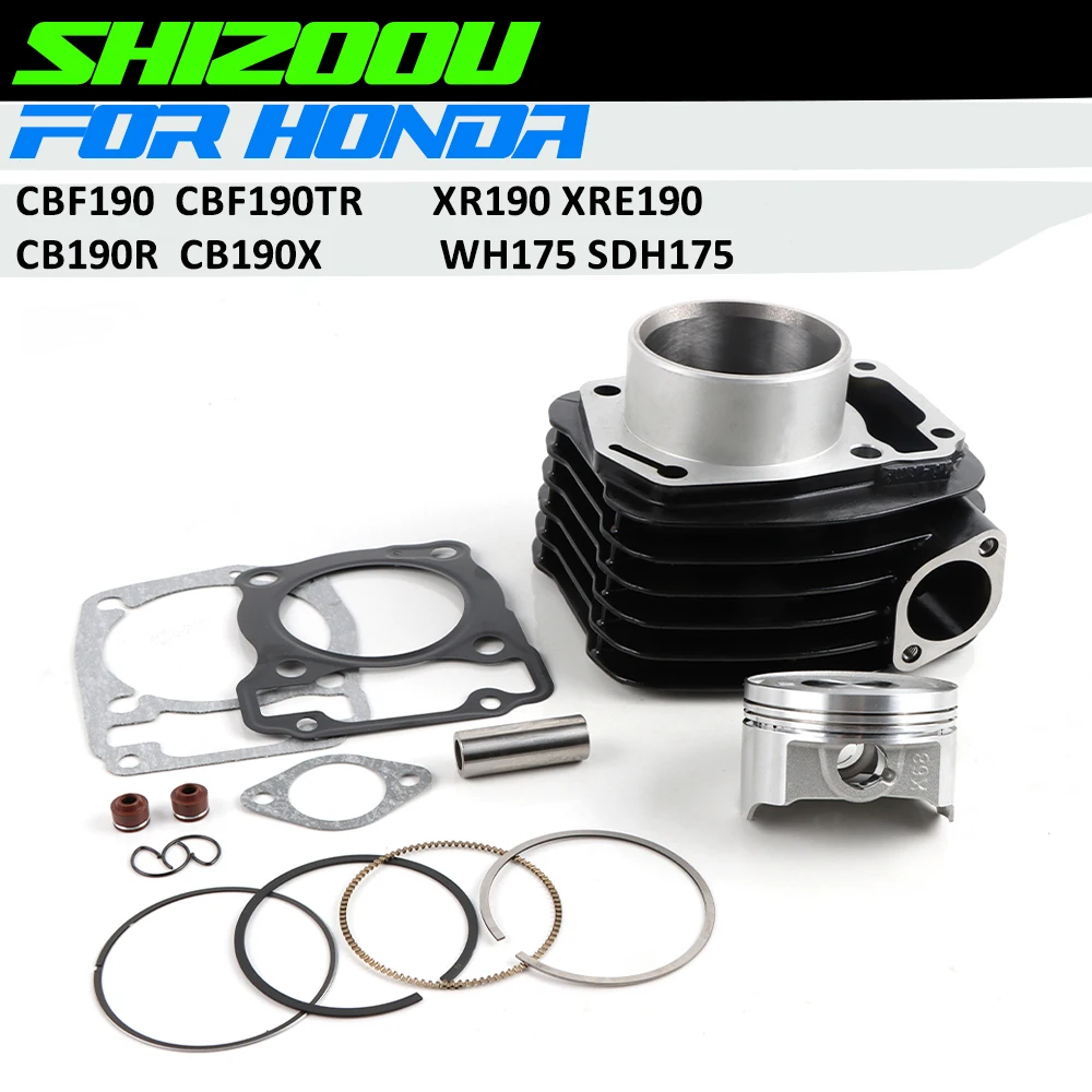 61mm Motorcycle Cylinder Piston Kit Gasket Head Base For Honda CBF190 CBF 190R CBF190TR CB190R CB190X XR190 XRE 190 WH175 SDH175