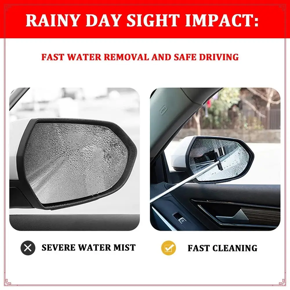 سيارة قابل للسحب مرآة الرؤية الخلفية ممسحة قابل للتعديل سيارة مرآة الرؤية الخلفية مرآة فرشاة مرآة ممسحة مع رأس فرشاة الطبقات #3