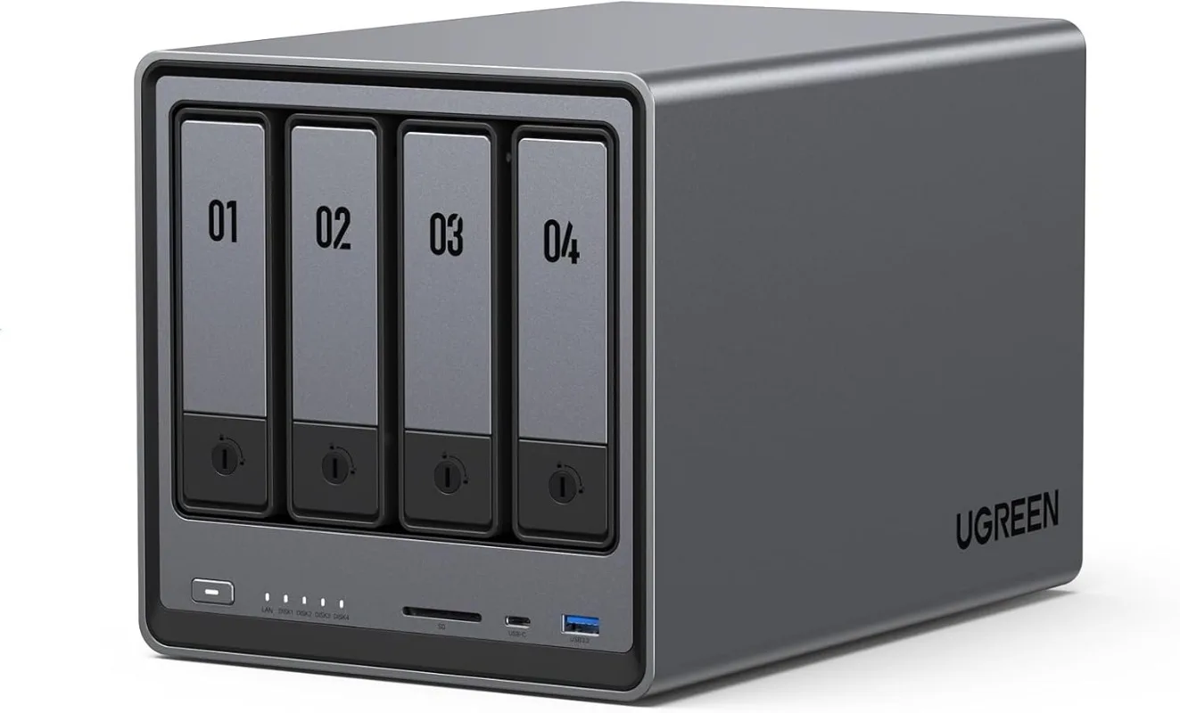 Hot Sale DXP4800 4-Bay Desktop NAS, Intel N100 Quad-core CPU, 8GB DDR5 RAM, 32G eMMC, 2X 2.5GbE, 2X M.2 NVMe Slots (Diskless) image 2