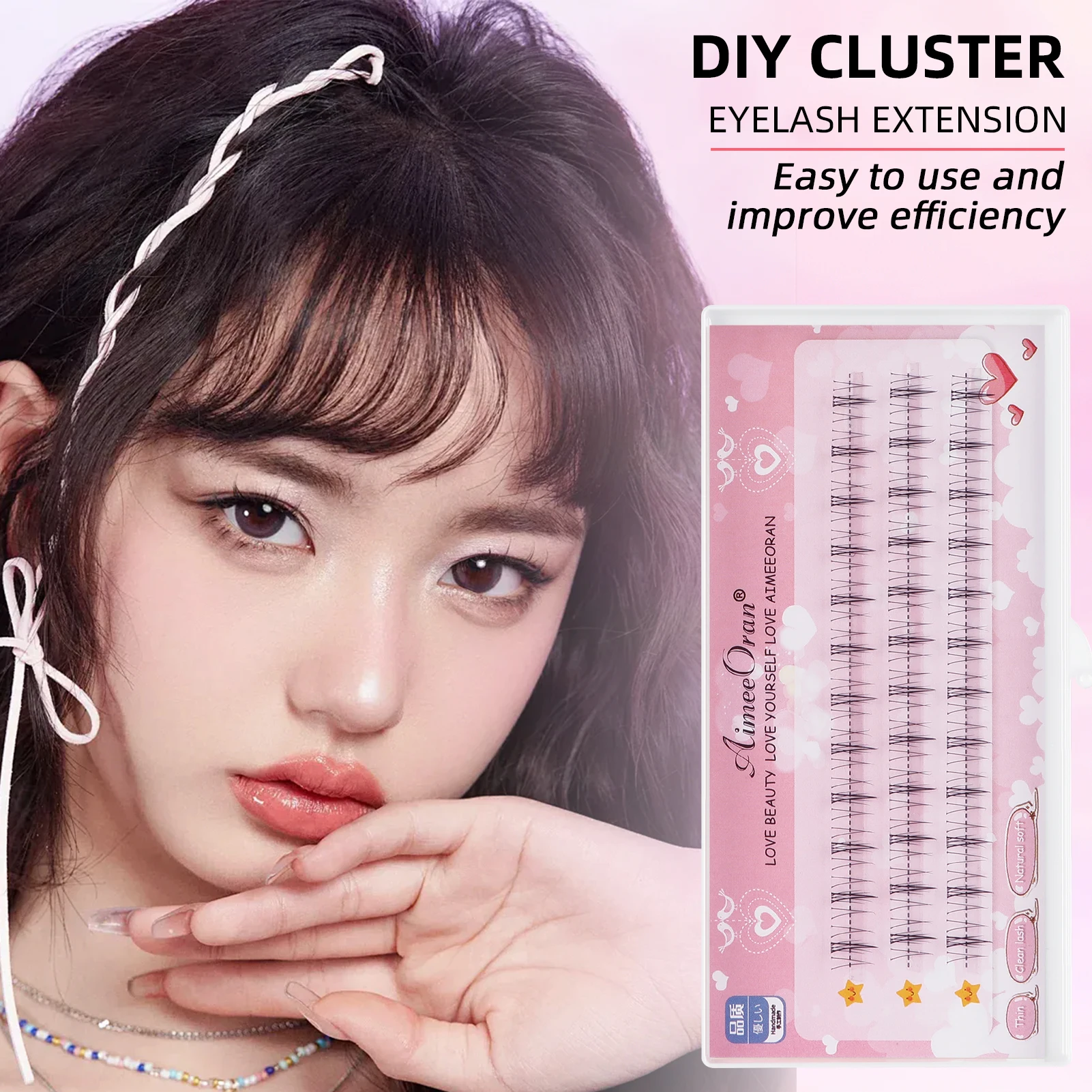 False eyelashes set With Glue tweezer tools kit Natural Bottom Eyelashes Lash Clusters DIY Eyelash Extensions