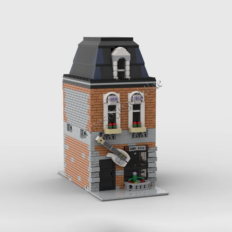 Nowe 1440 Elementów Modułowy Sklep Muzyczny Klocki Konstrukcyjne Model Puzzle dla Dzieci Zestaw do Składania Niespodzianka Prezent na Boże Narodzenie i Święta